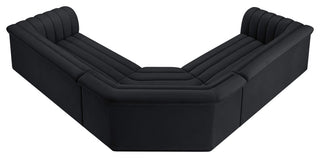 Cascade Upholstered Modular Sofa, Black, Velvet, Corner Sectional