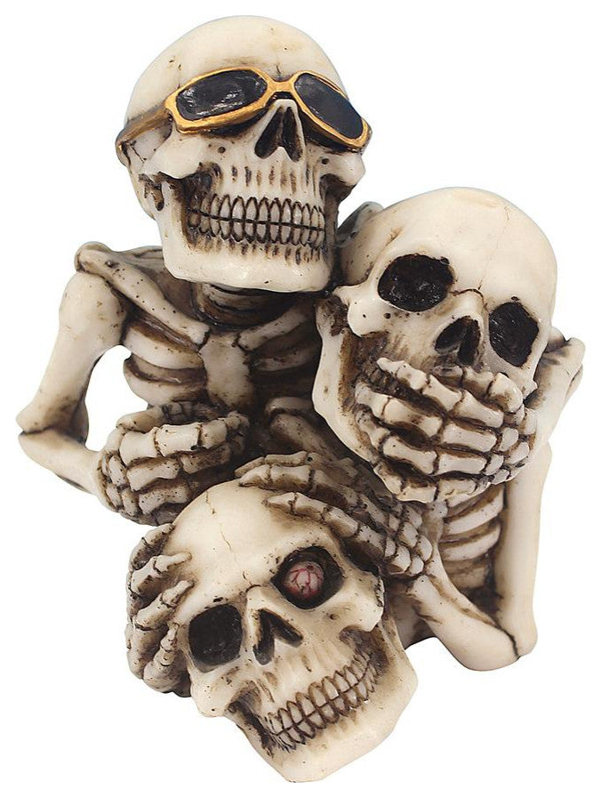 Design Toscano Hear See Speak No Evil Skeleton Pen Holder