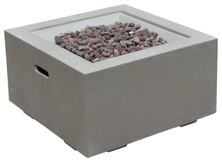 Ridgefield Square Gray Concrete 27" Natural Gas Fire Pit by Modeno