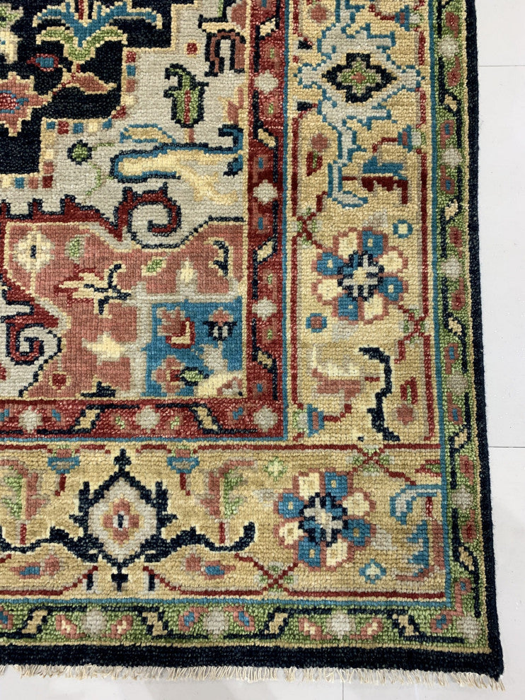 Navy / GOLD Traditional Classic Heriz Serapi Area Rug