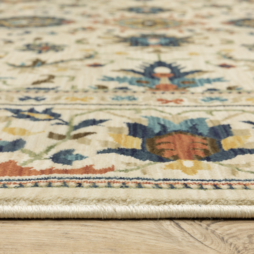 Fabienne Persian Indoor Ivory/Multi Area Rug, Ivory, 9'10"x12'10"