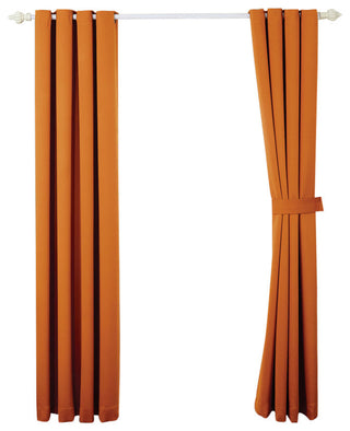 Serenta Black Out Curtains 4 Piece Sets, Burnt Orange, 54" X 84"