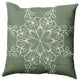 Snowflake Decorative Throw Pillow, Sage Green, 16"x16"