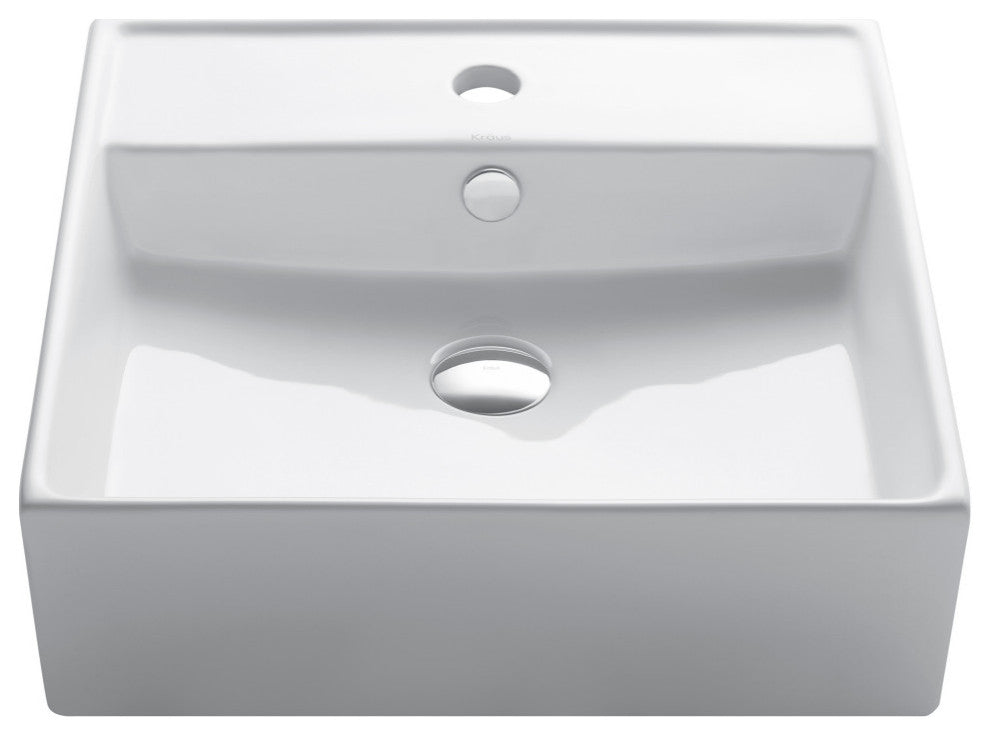 Elavo Ceramic Square Vessel White Sink
