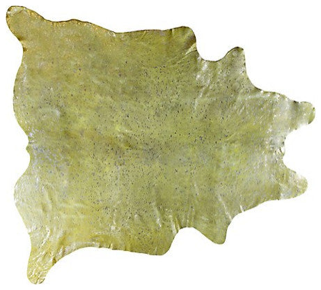 72"x84" Lime and Silver Cowhide Area Rug