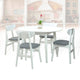Extendable Round Dining Room Table Modern Solid Wood, White