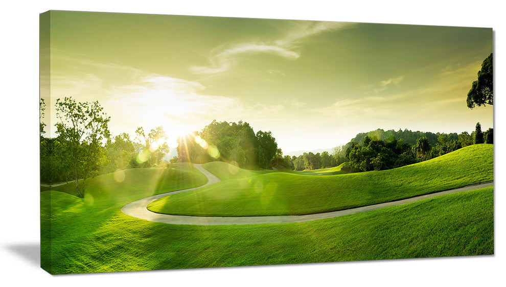 Beautiful Green Valley Panorama, Landscape Canvas Art Print, 60"x28"