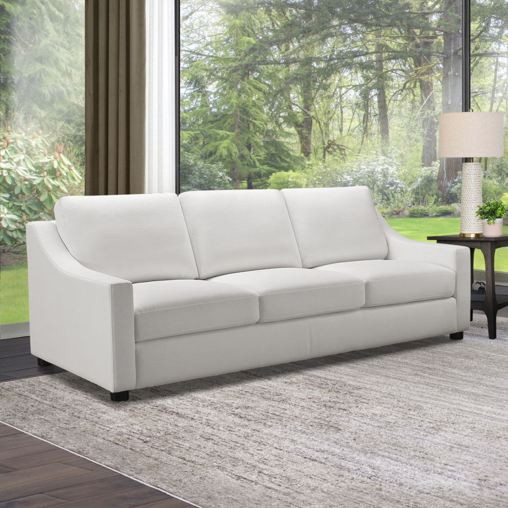 Garcelle Stain-Resistant Fabric Sofa, White