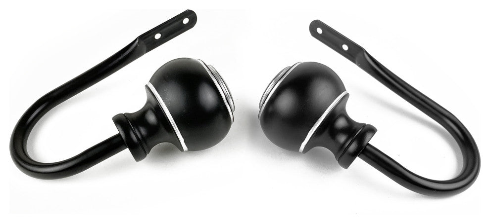 Hal Curtain Holdback Pair, Black