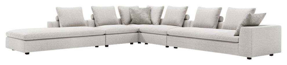 Lucerne Modular Chaise, Ashen Fabric, Ashen Fabric, Set10a-5pc