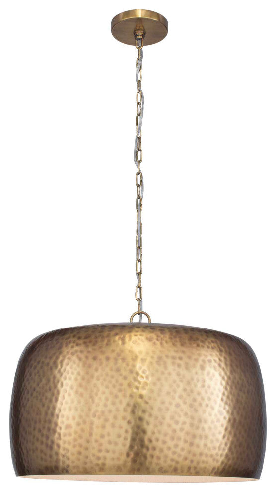 Uttermost Lemont Hammered Brass 1 Light Pendant