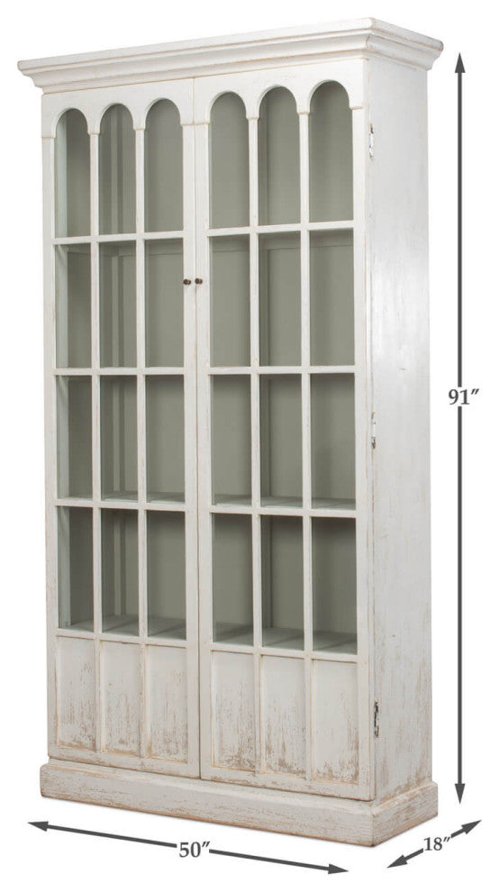 Rustic Farmhouse Style Whitewashed Bookcase