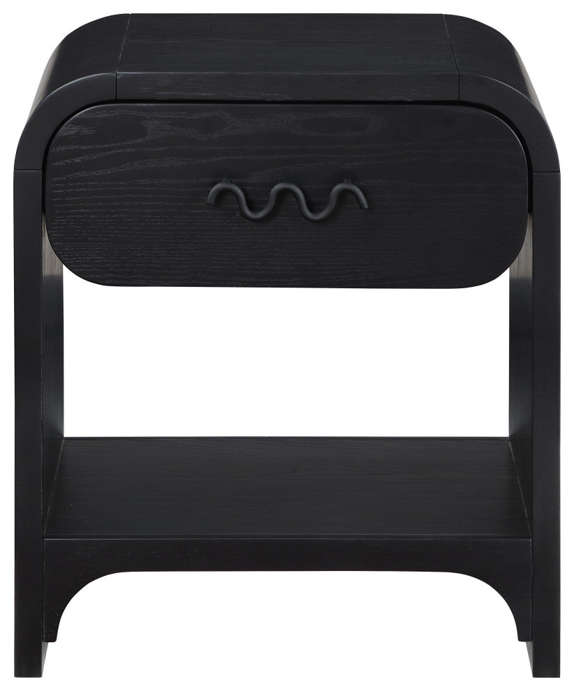 Hayes Night Stand / Side Table, Black, Black