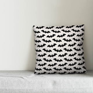Bat Pattern White 18"x18" Throw Pillow