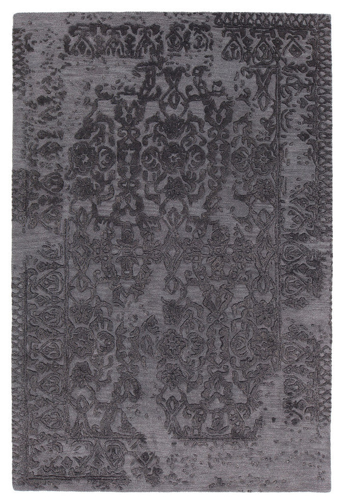 Xia Hand Tufted Rectangle Area Rug, 7'3/4" x 10'1/2", Gray