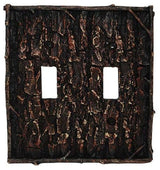 Pine Bark Double Switch Plate