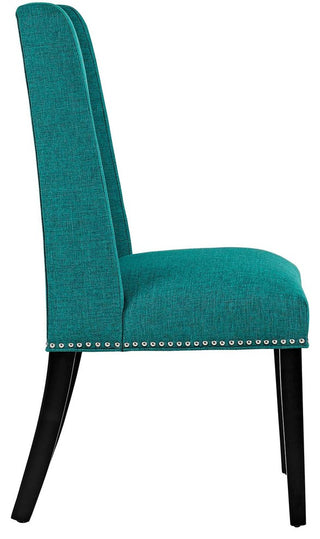 Baron Parsons Upholstered Fabric Dining Side Chair, Teal