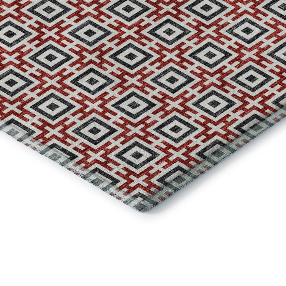 Addison Premium Washable Mayfield AMF139 Red 1'8" x 2'6" Rug