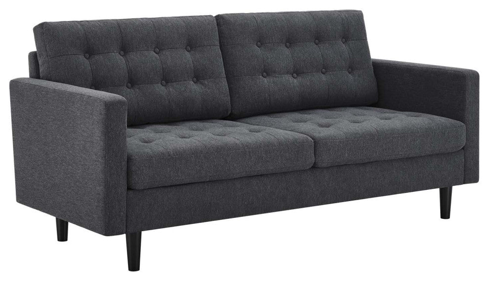 Exalt Tufted Fabric Sofa - Charcoal EEI-4445-CHA
