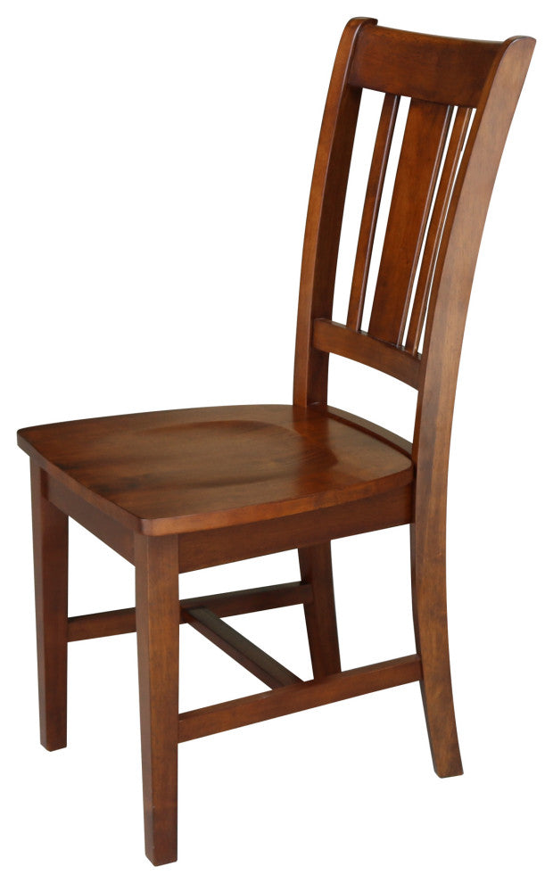 Set of Two San Remo Slat Back Chairs, Espresso