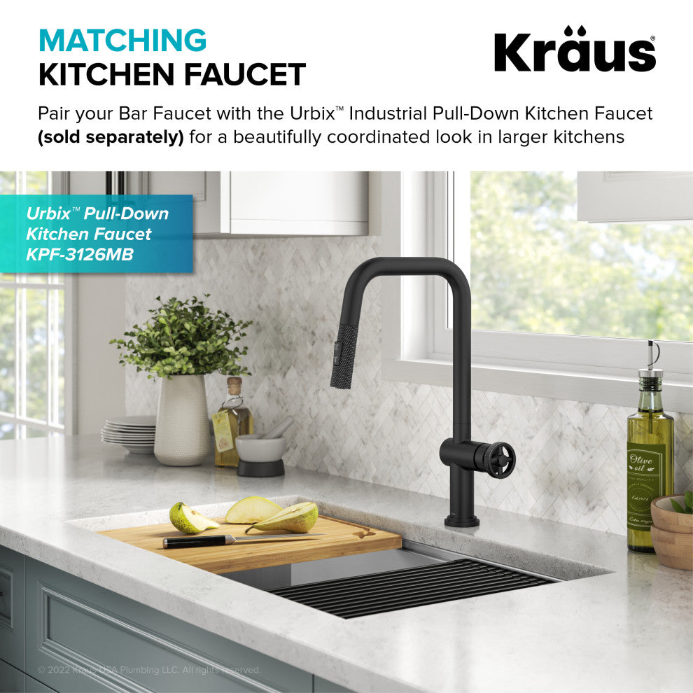 Urbix Bridge Kitchen Faucet, Matte Black, Kpf-3127mb
