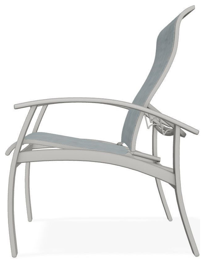 Belle Isle Sling Adjustable Outdoor Dining Chair, Charm/Snow