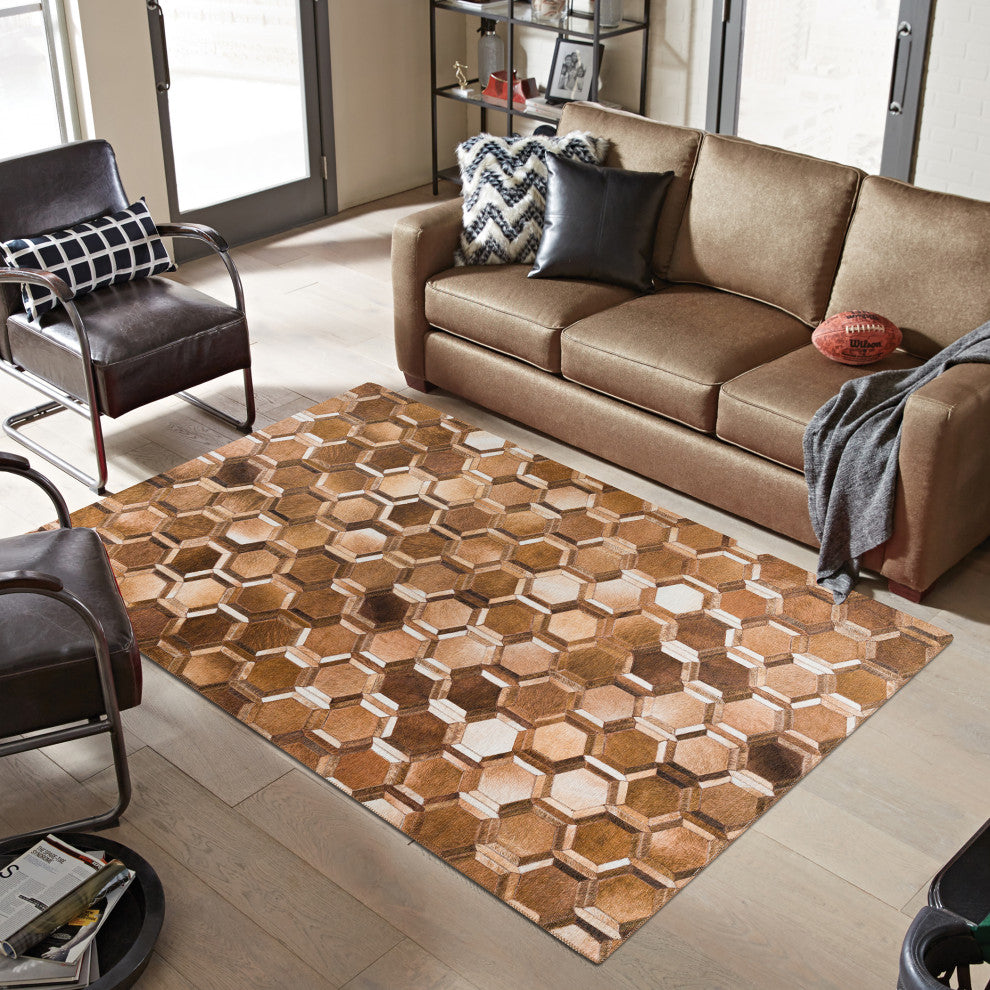 Indoor/Outdoor Stetson SS1 Bison Machine Washable 3' x 5' Rug