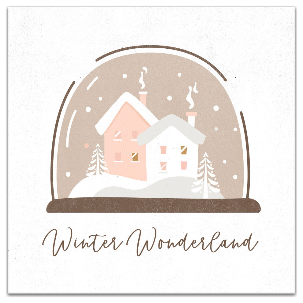 Winter Wonderland Snow Globe 24x24 Canvas Wall Art