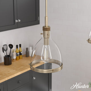 Hunter 10" Van Nuys Alturas Gold 1-Light Pendant Ceiling Light Fixture