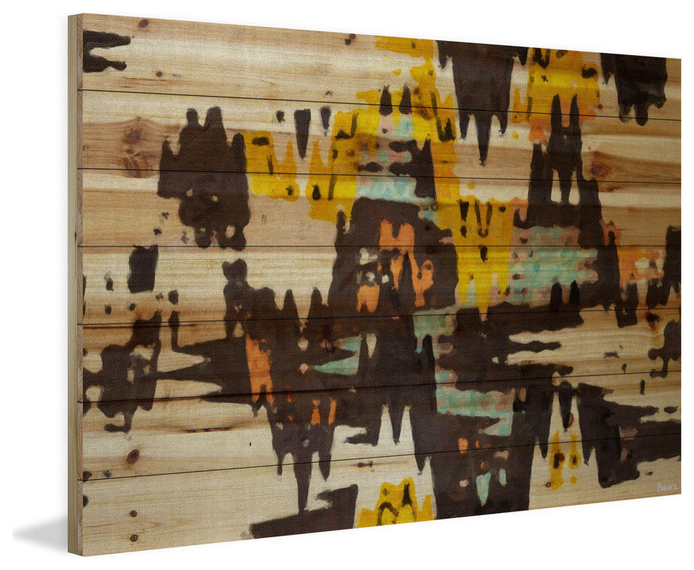 "Scandinavian Wood" Print on Natural Pine Wood, 36"x24"