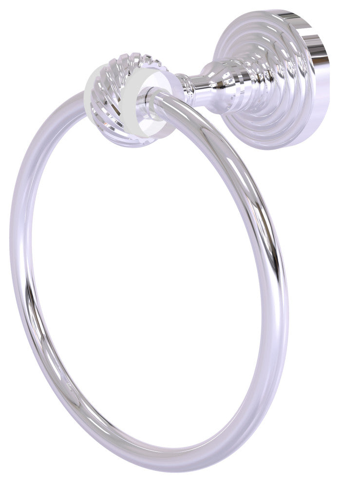 Pacific Grove Towel Ring with Twisted Accents, Polished Chrome