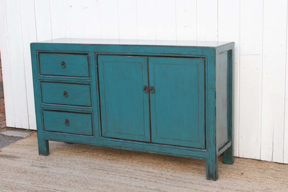 Asian Celadon Blue Credenza