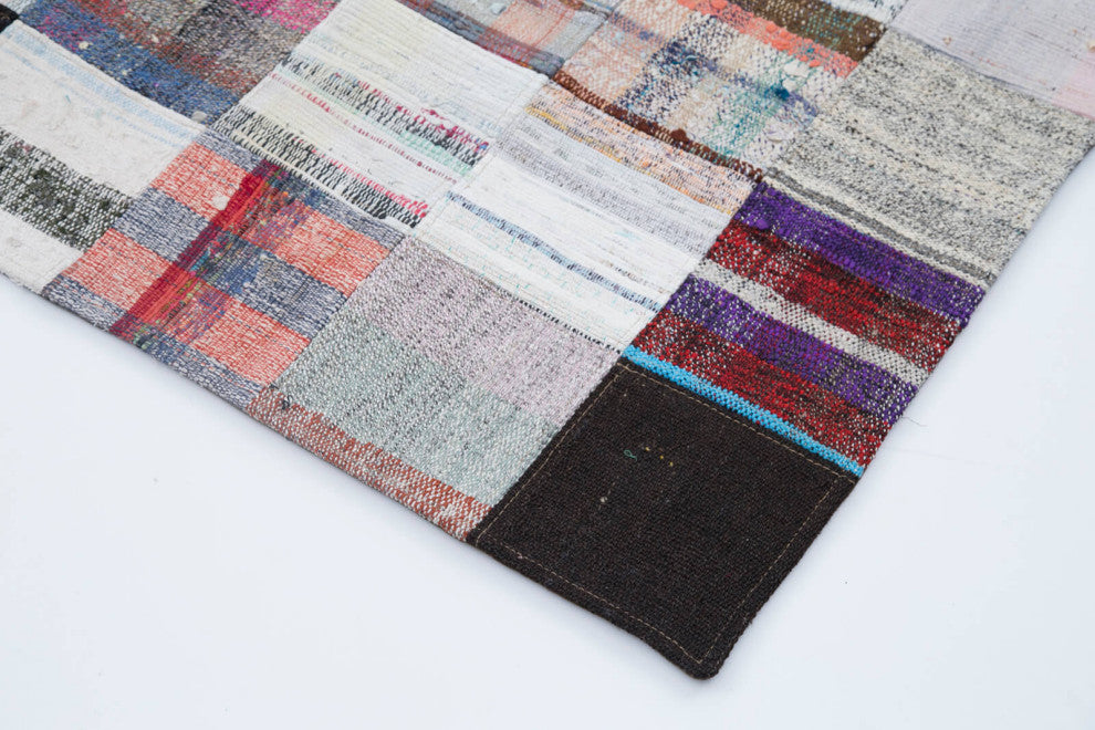 Rug N Carpet - Handmade Oriental 7' 11'' x 9' 9'' Rustic Patchwork Kilim Rug