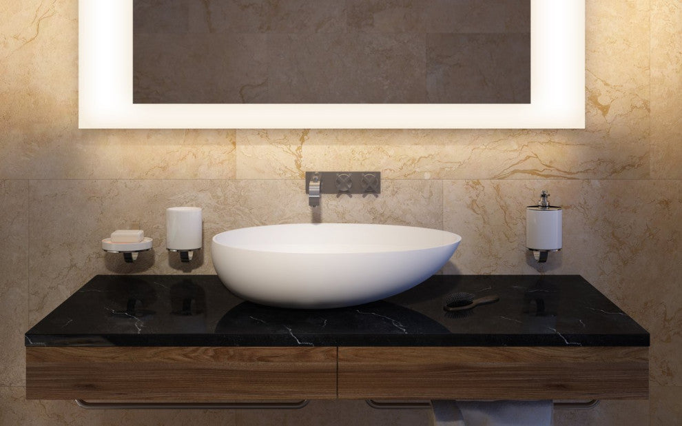 Aquatica Spoon-2 White Stone Vessel Sink