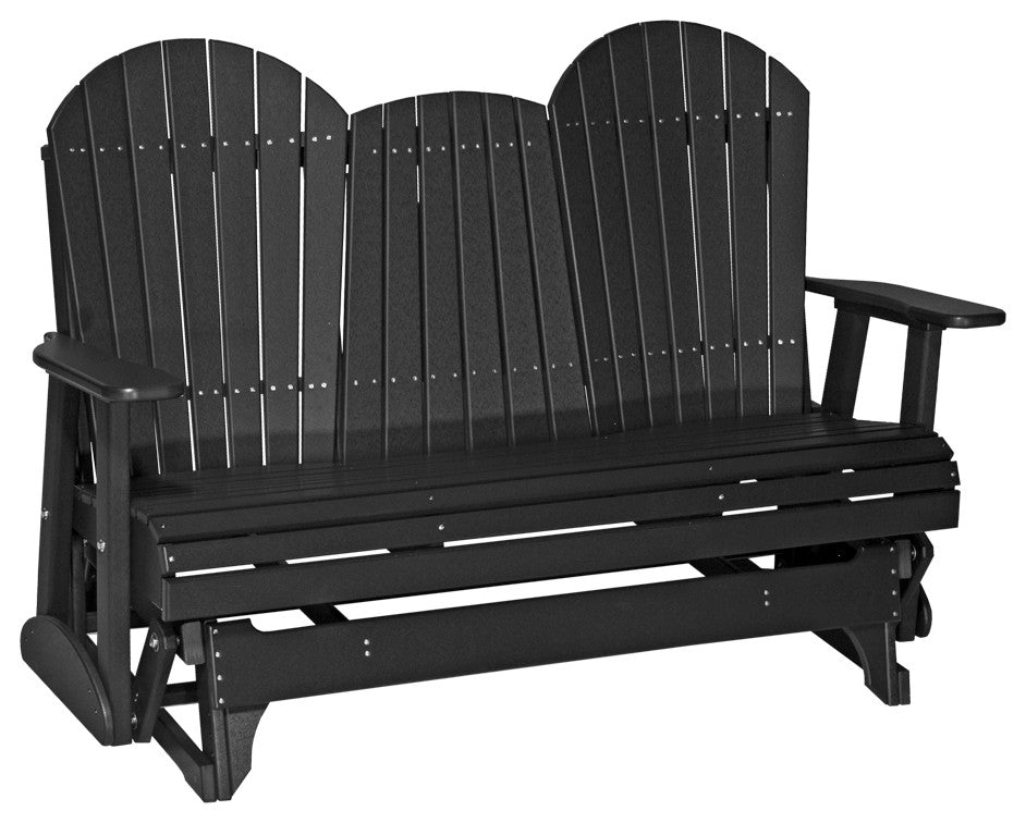 Poly Adirondack Glider, Black, 5 Foot, Standard