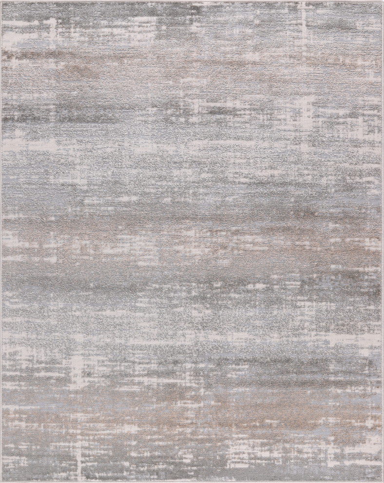 High-Low Hudson Gray/Brown Rug, Gray, 10'x14'