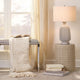 Classic Elegant Soft Gray Frosted Glass Table Lamp 25 in Textured Bottle Shape