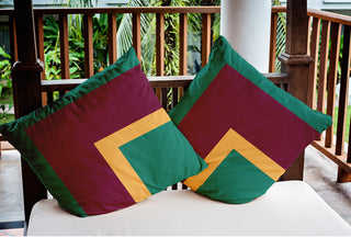 Bold Blocks Polyester Indoor/Outdoor Pillow, Kelly Green, 20"x20"