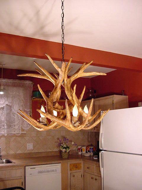 Reproduction Antler Whitetail Deer Chandelier Light, RS-17