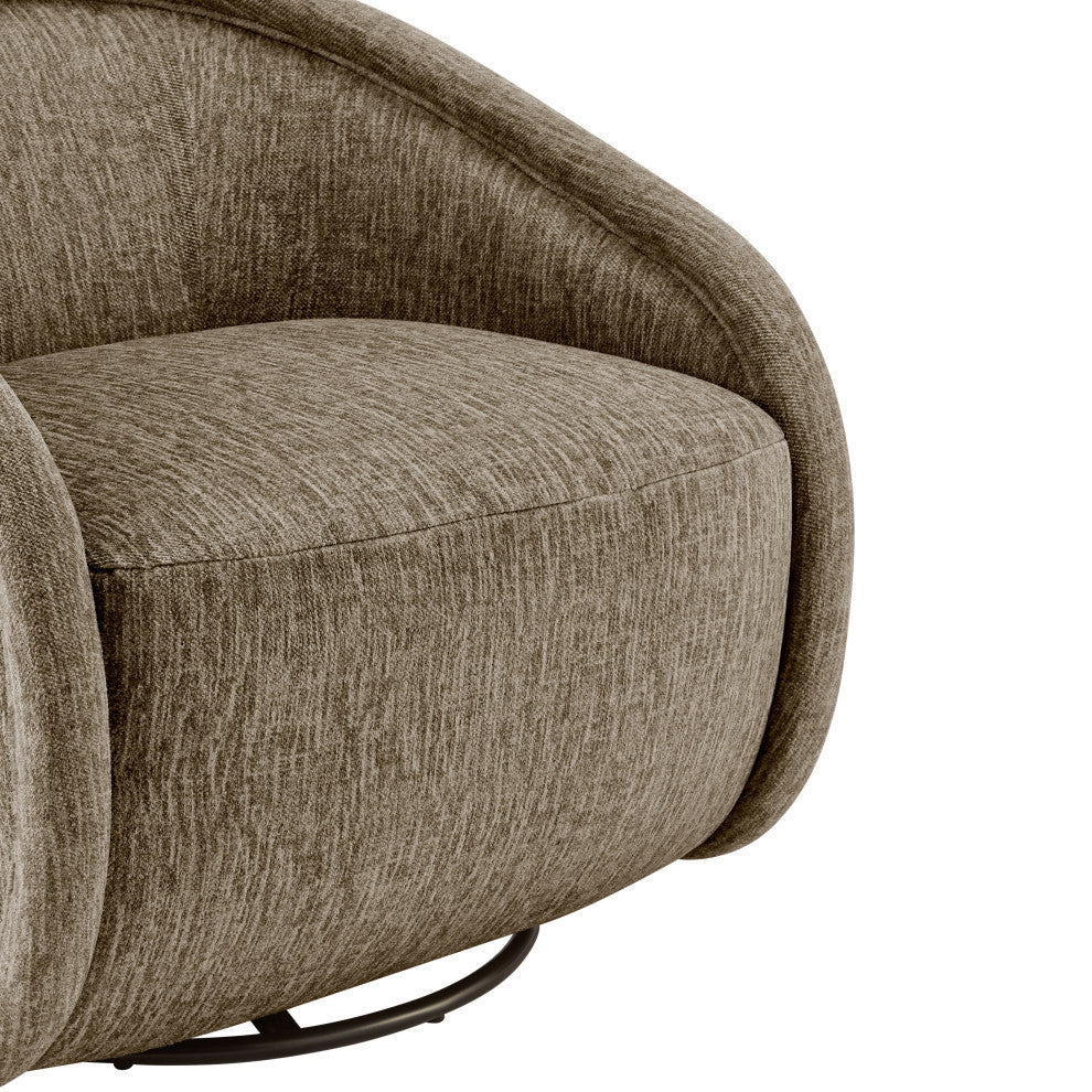 Margareth Fabric Swivel Accent Arm Chair, Pasadena Taupe