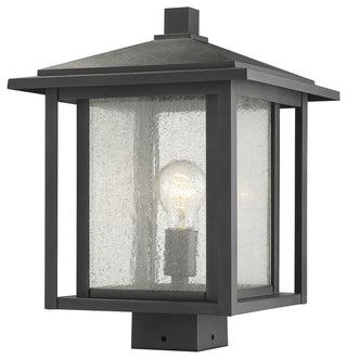 Aspen 1 Light Outdoor Post Mount Fixture in Black (Sqr. Base - not incl.)