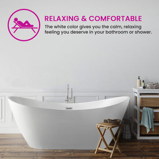 Vanity Art 71" Freestanding Acrylic Soaking Bathtub