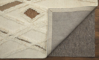 Weave & Wander Elika Moroccan Hand Tufted Wool Area Rug, Ivory/Brown, 10'x14'