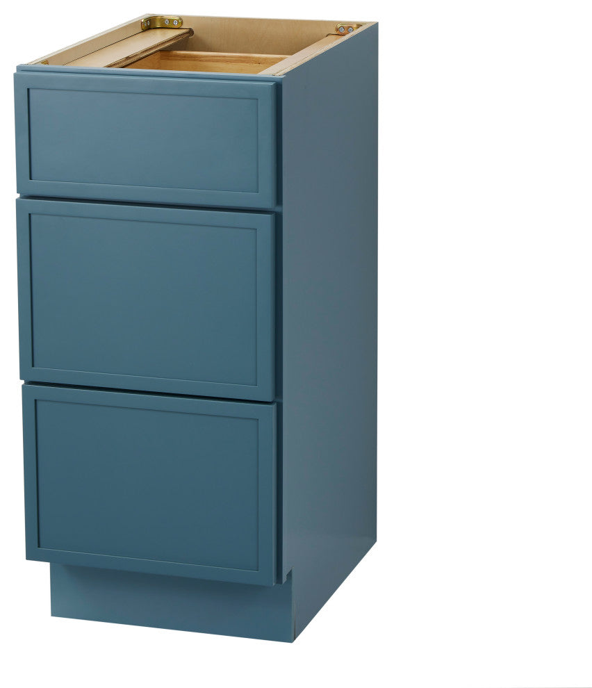 Vanity Art Birch Plywood Single Base Storage Cabinet, Sea Green, 15 Inch (3 Drawers)