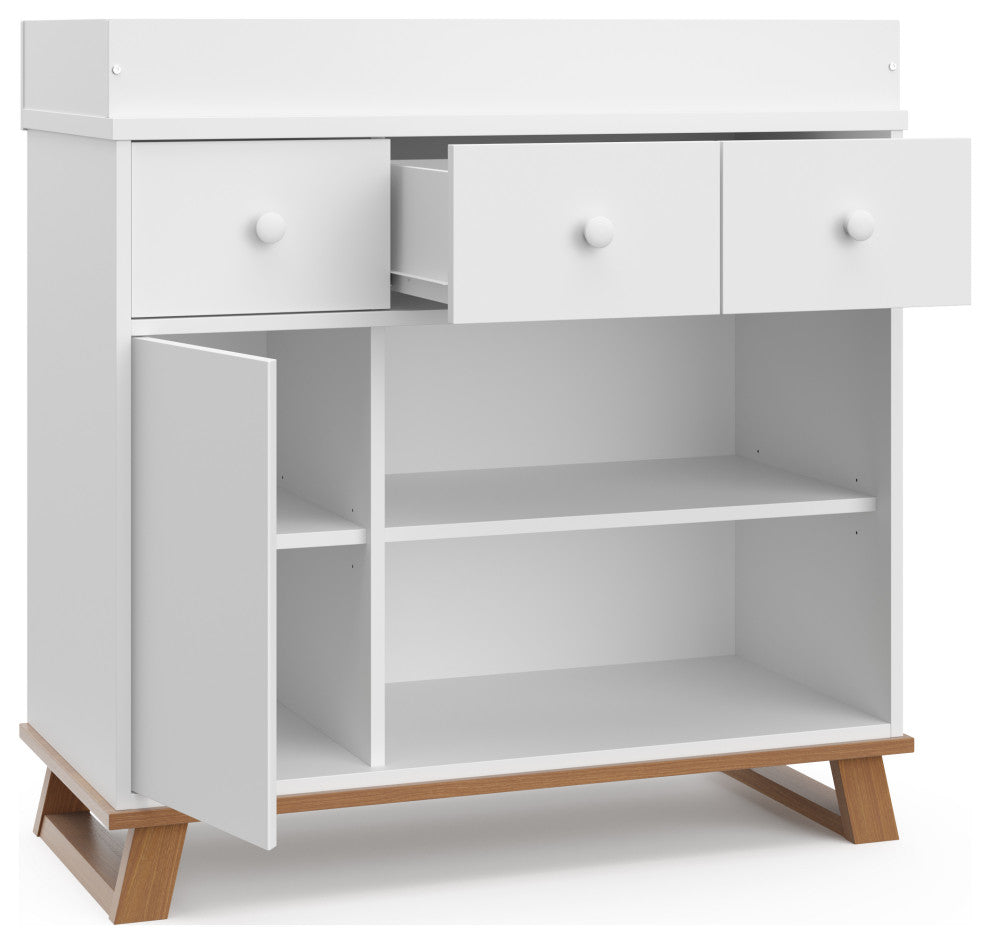 Storkcraft Modern Nursery Changing Table Dresser, Vintage Driftwood