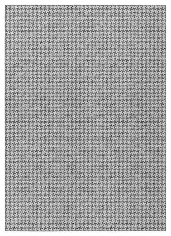 Indoor/Outdoor Hinton HN1 Grey Machine Washable 9' x 12' Rug