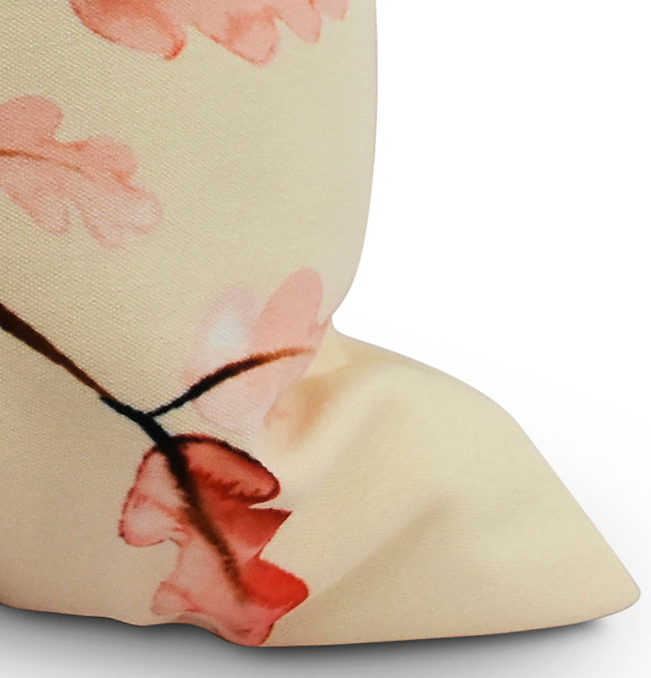 26" Wild Oak Branch Cream Floral Print Decorative Throw Pillow