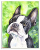 Cute Boston Terrier Dog Pet Animal Watercolor Painting, 10"x15"