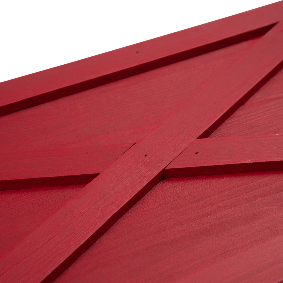 22"L Red Wooden Tree Collar