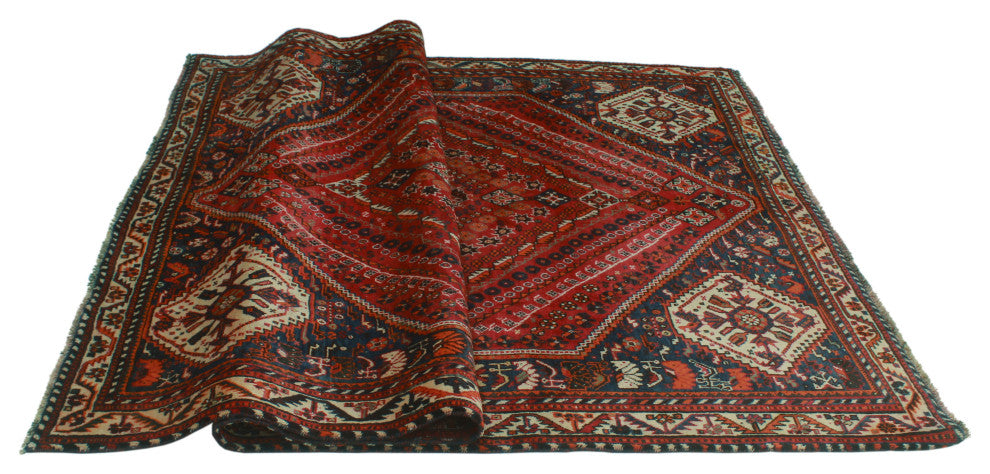 Fine Vintage Distressed Alirio Red Rug